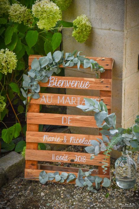 panneau de bienvenue, mariage en Normandie, saison 2018, décoration de mariage, Homemade for Love